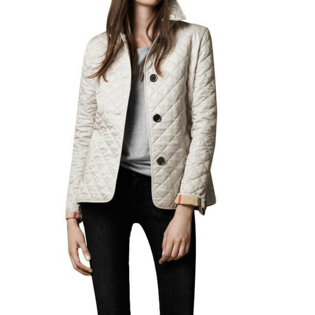 Women&#39;s Lightweight Quilted Button Closure Coat
