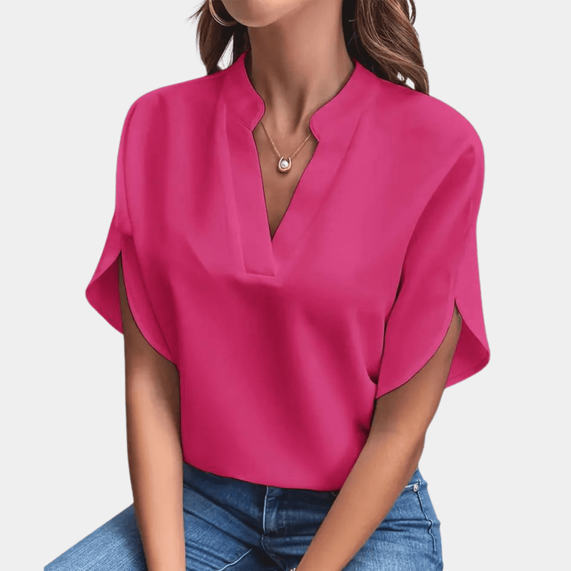 Women&#39;s Lightweight Viscose V-Neck Blouse