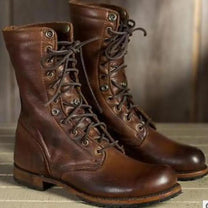 Women&#39;s Lined Leather Boots With Faux Fur