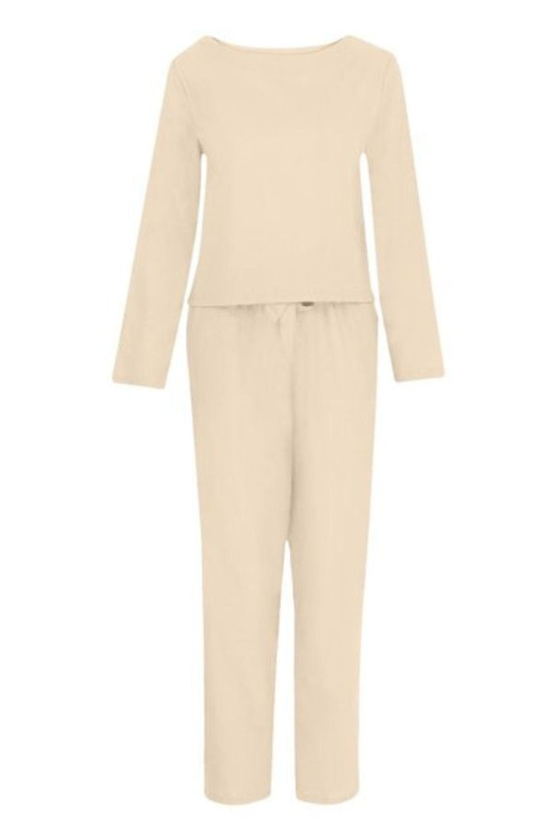 Women&#39;s Linen Long Sleeve Shirt and Pants Set