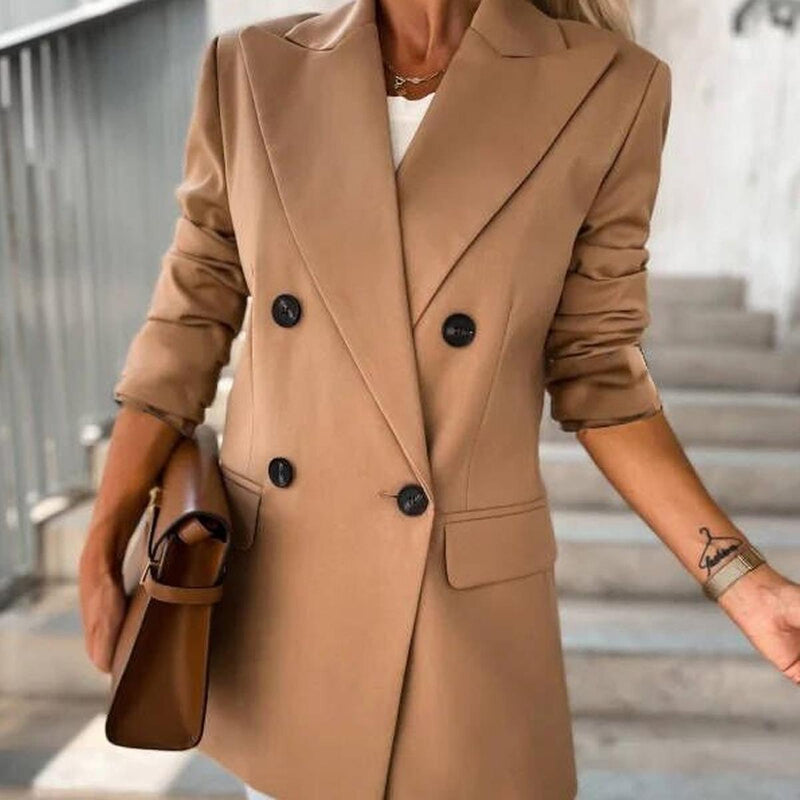 Women&#39;s Long Blazer Elegant Formal Jacket