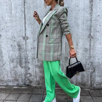 Women&#39;s Long Blazer Elegant Formal Jacket