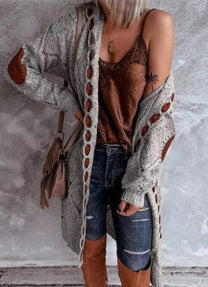 Women&#39;s Long Hooded Cardigan Sweater