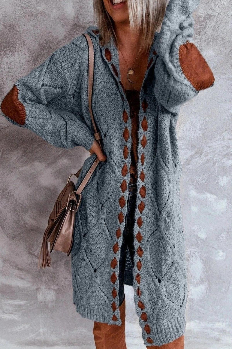 Women&#39;s Long Hooded Cardigan Sweater