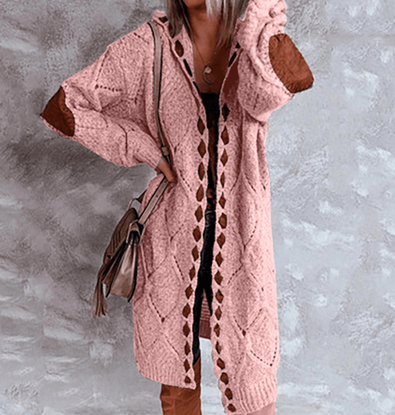 Women&#39;s Long Hooded Cardigan Sweater