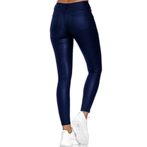 Women&#39;s Long Leather Jegging Pants