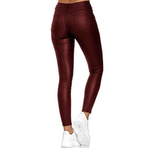Women&#39;s Long Leather Jegging Pants