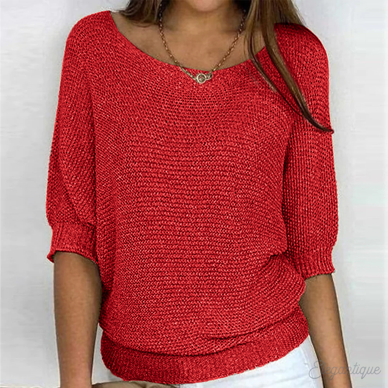 Women&#39;s Long-Sleeve Airy Knit Sweater