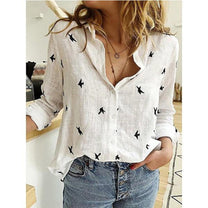 Women&#39;s Long Sleeve Button-Up Blouse