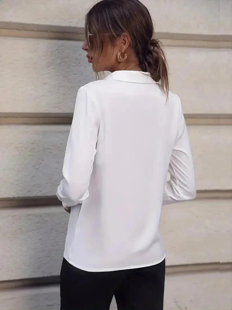 Women&#39;s Long Sleeve Formal Button Down Blouse