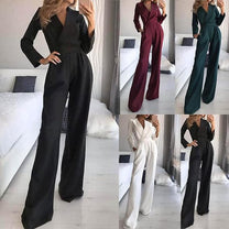 Women&#39;s Long Sleeve Slim Fit Jumpsuit