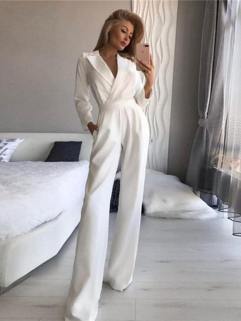 Women&#39;s Long Sleeve Slim Fit Jumpsuit