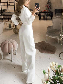 Women&#39;s Long Sleeve Slim Fit Jumpsuit