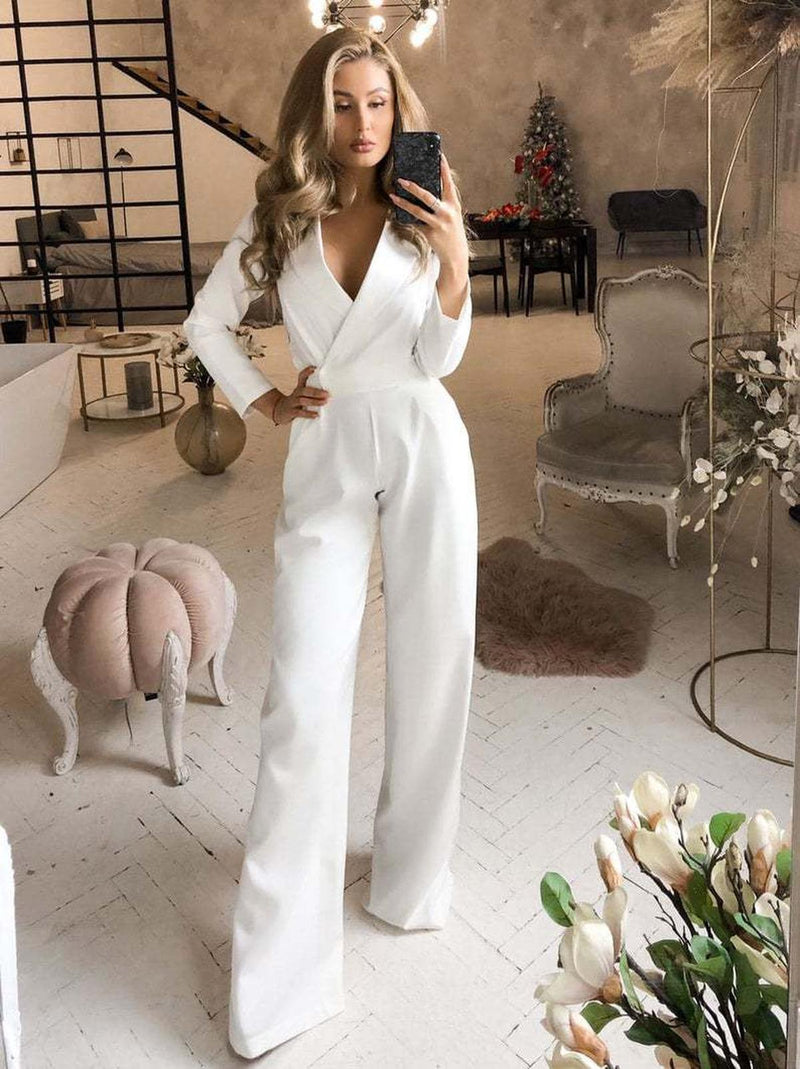 Women&#39;s Long Sleeve Slim Fit Jumpsuit
