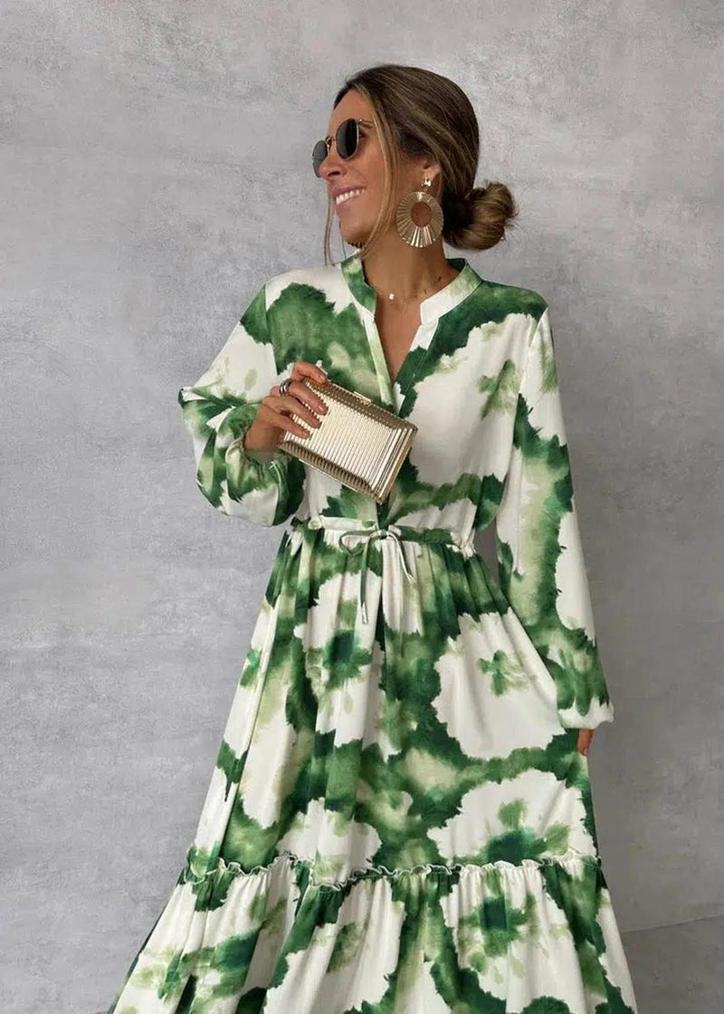 Women&#39;s Long Sleeve V-Neck Maxi Dress