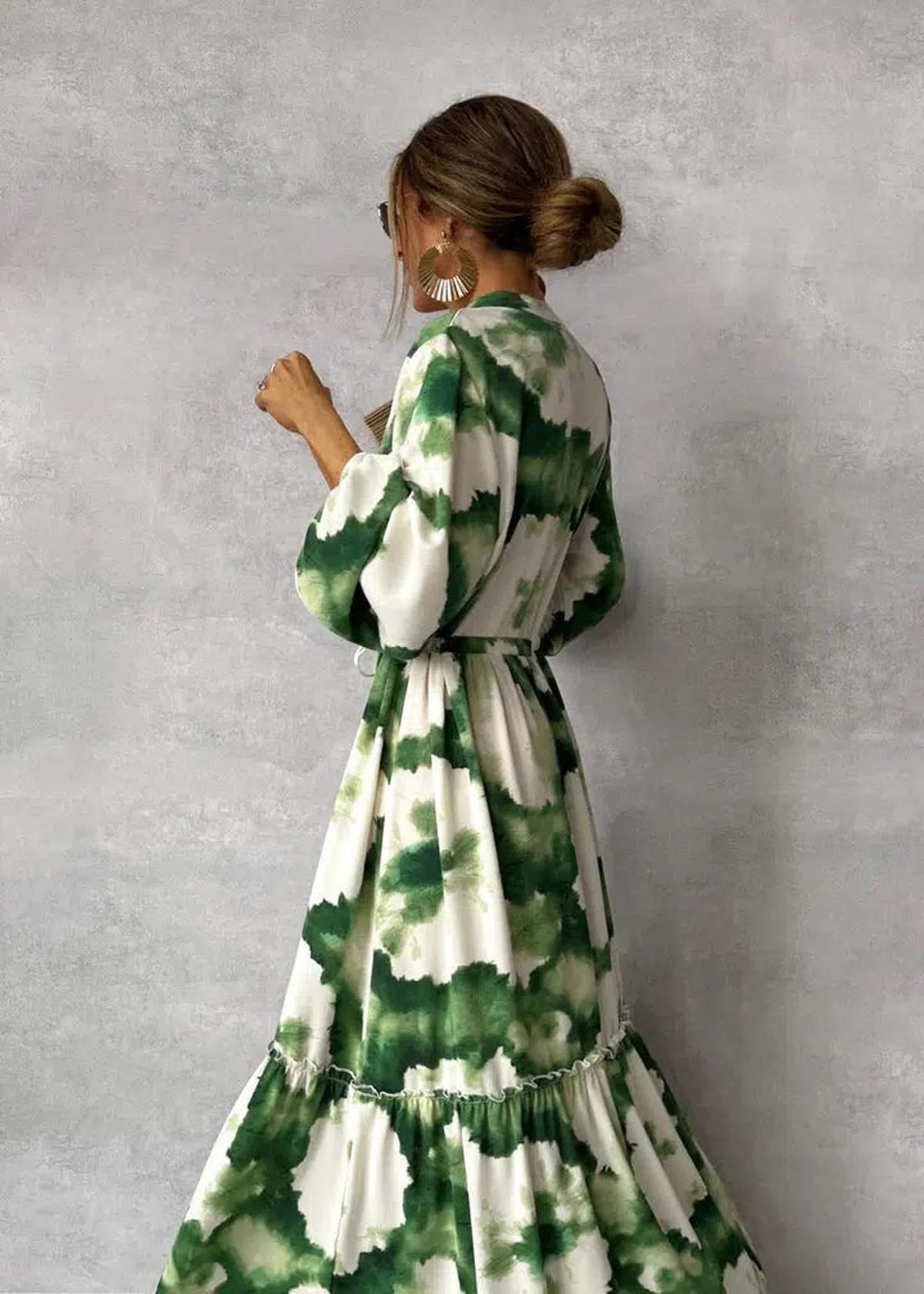 Women&#39;s Long Sleeve V-Neck Maxi Dress