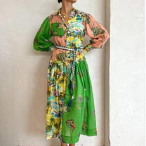 Women&#39;s Long Sleeve V-Neck Maxi Dress