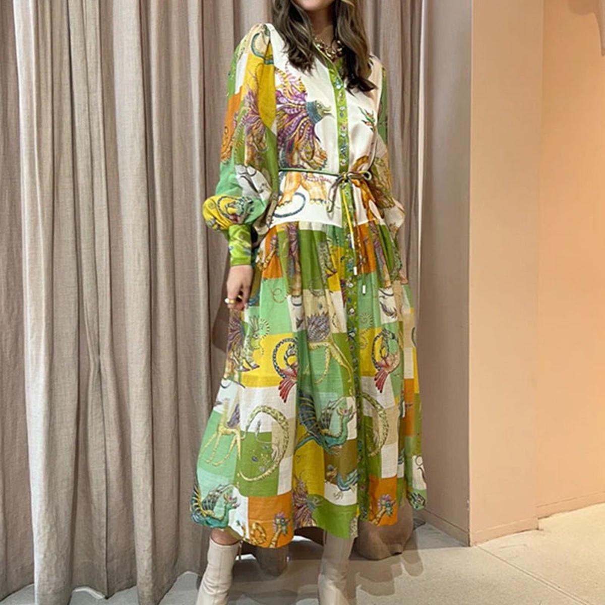 Women&#39;s Long Sleeve V-Neck Maxi Dress