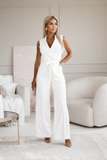 Women&#39;s Long-Sleeve Wide-Leg Jumpsuit
