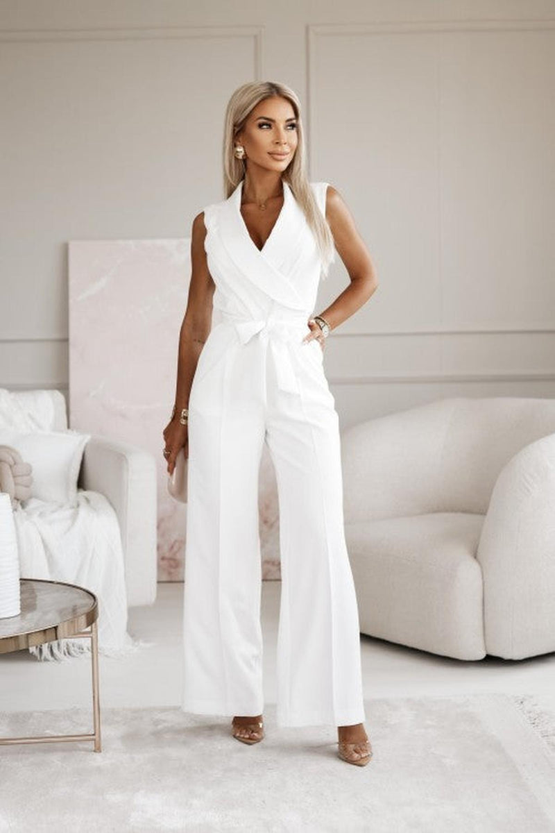 Women&#39;s Long-Sleeve Wide-Leg Jumpsuit