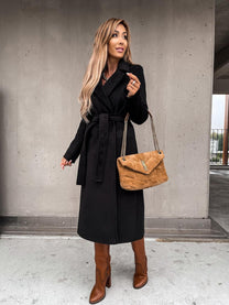 Women&#39;s Long Spring Coat With Classic Design