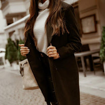 Women&#39;s Long Spring Jacket With Pockets