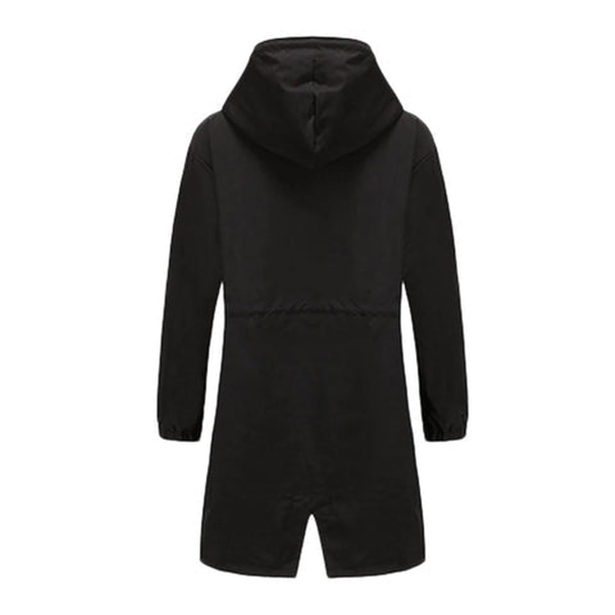 Women&#39;s Long Trench Coat With Hood For Transitional Seasons