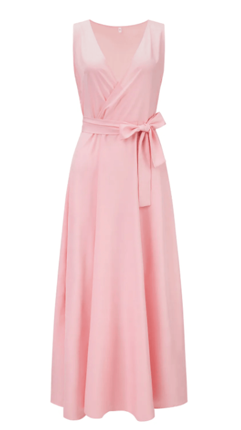 Women&#39;s Long V-Neck Evening Dress Dark Green