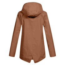 Women&#39;s Long Water-Resistant Raincoat With Hood