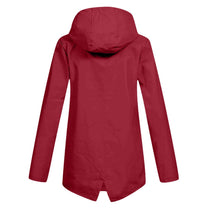 Women&#39;s Long Water-Resistant Raincoat With Hood