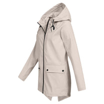 Women&#39;s Long Water-Resistant Raincoat With Hood