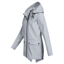 Women&#39;s Long Water-Resistant Raincoat With Hood