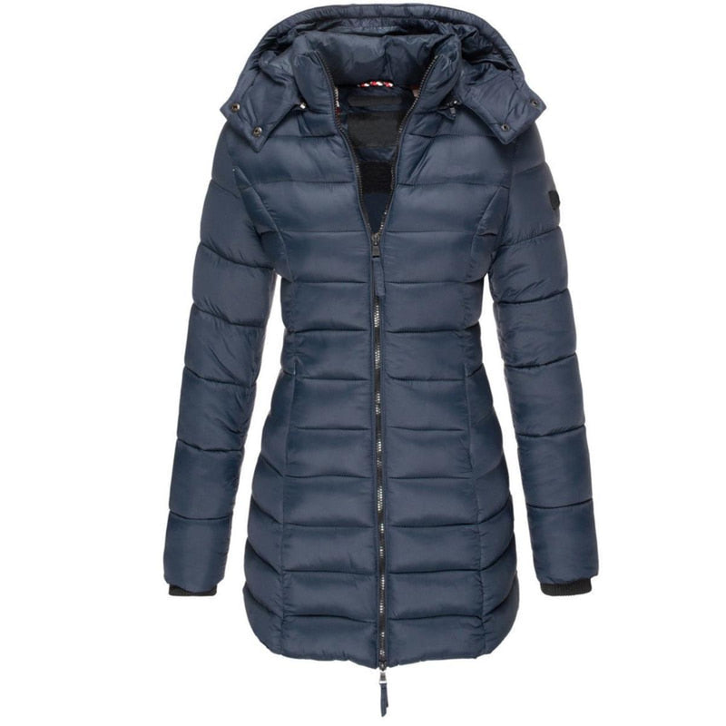 Women&#39;s Long Winter Parka Coat With Hood And Down Filling