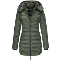 Women&#39;s Long Winter Parka Coat With Hood And Down Filling