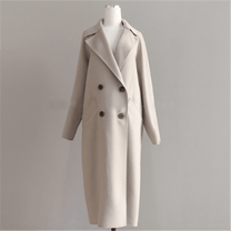Women&#39;s Long Wool Blend Winter Coat With Belt