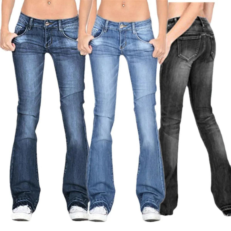 Women&#39;s Low Rise Flared Vintage Jeans