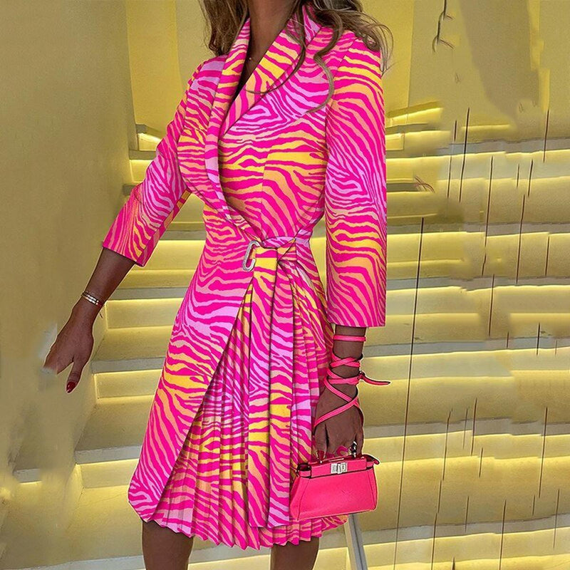 Women&#39;s Notched Collar Blazer Dress