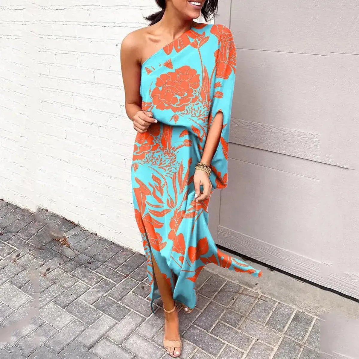 Women&#39;s One-Shoulder Asymmetrical Midi Dress