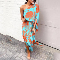 Women&#39;s One-Shoulder Asymmetrical Midi Dress