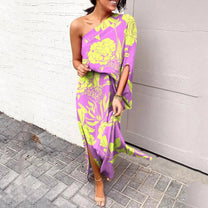Women&#39;s One-Shoulder Asymmetrical Midi Dress