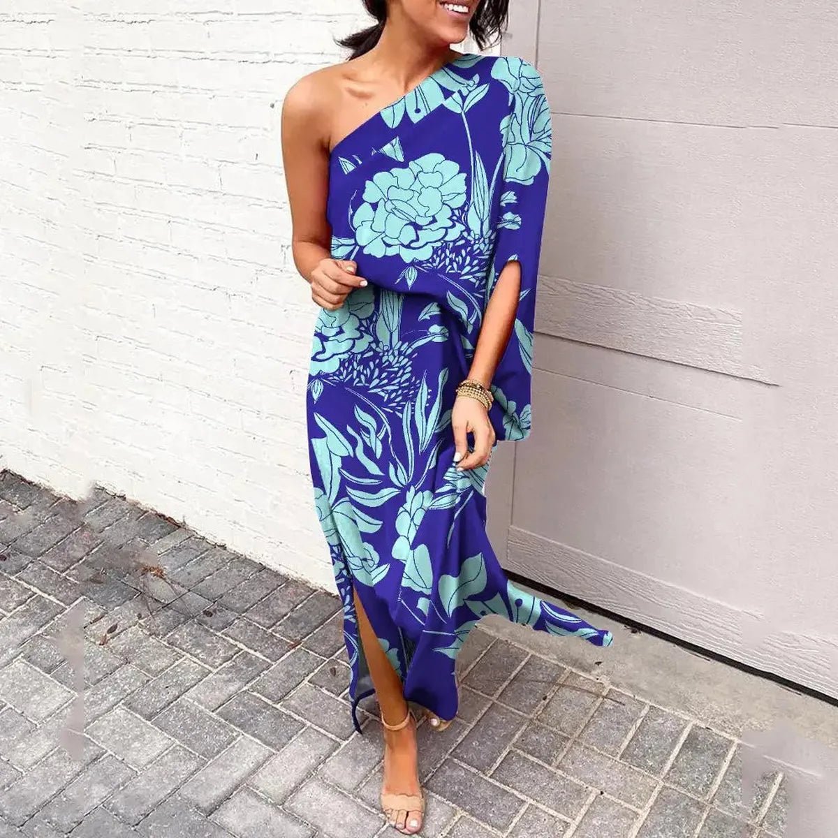 Women&#39;s One-Shoulder Asymmetrical Midi Dress