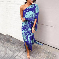Women&#39;s One-Shoulder Asymmetrical Midi Dress