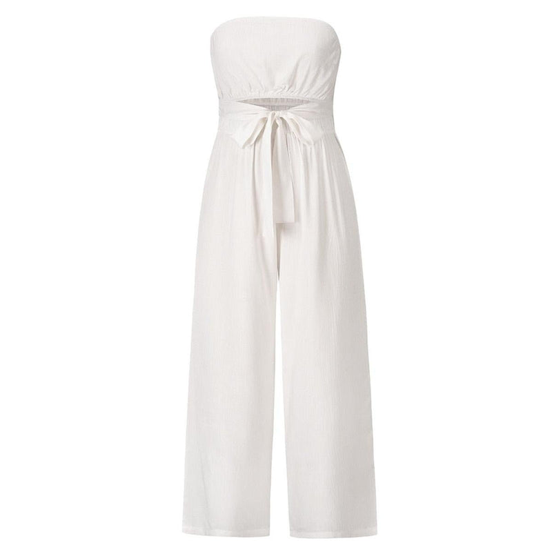 Women&#39;s Open Back Jumpsuit With Adjustable Straps