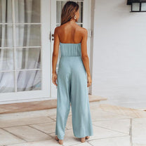 Women&#39;s Open Back Jumpsuit With Adjustable Straps
