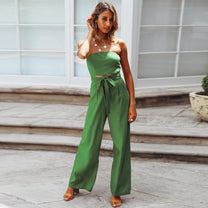 Women&#39;s Open Back Jumpsuit With Adjustable Straps