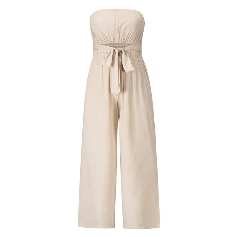 Women&#39;s Open Back Jumpsuit With Adjustable Straps