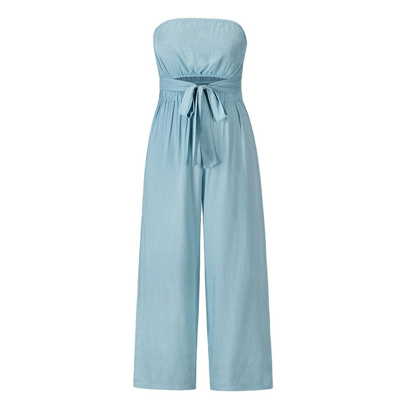 Women&#39;s Open Back Jumpsuit With Adjustable Straps