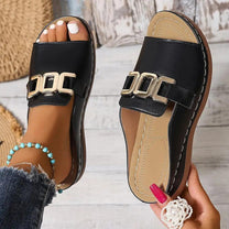 Women&#39;s Open Toe Wedge Sandals With Cushioned Insole