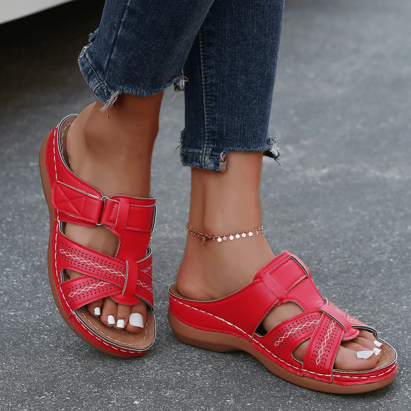 Women&#39;s Orthopedic Leather Open-Toe Sandals