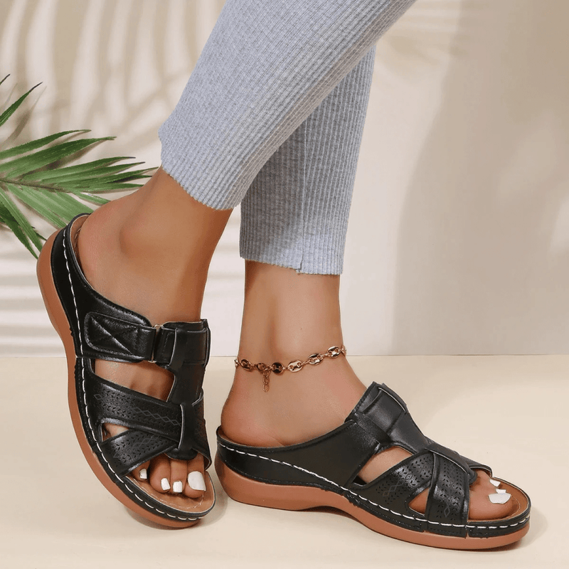 Women&#39;s Orthopedic Leather Open-Toe Sandals